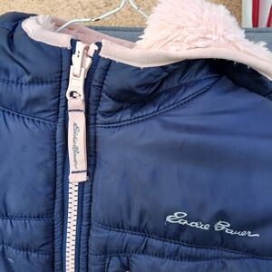 Eddie Bauer Navy and Pink Kids Raincoat